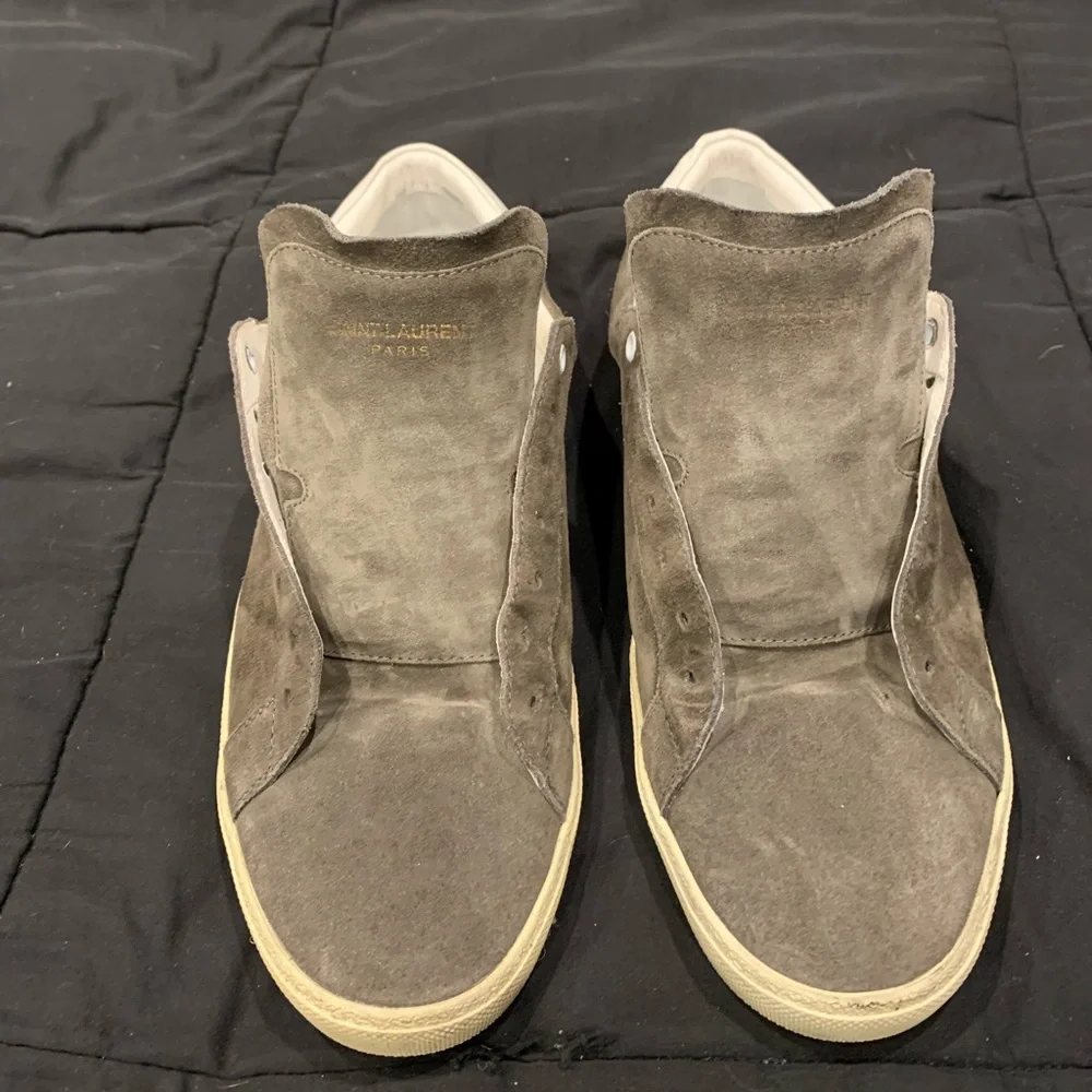 SAINT LAURENT Suede Soho Mens Court Classic Sneakers - Picture 1 of 7